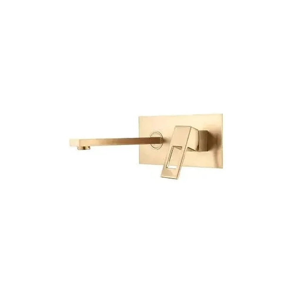 Grifo de lavabo empotrado monomando cuadrado en latón dorado cepillado Tormes de Valaz Valaz