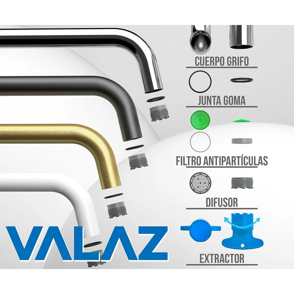 Plano o detalle técnico de Grifo de lavabo empotrado monomando con caño de 26 cm en acero cepillado Deva de Valaz