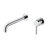 built in round bathroom sink faucet single handle chrome slender fixed spout 26 cm Deva by Valaz