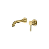 Mitigeur de lavabo encastré 15 cm en laiton doré brossé Guadiana de Valaz