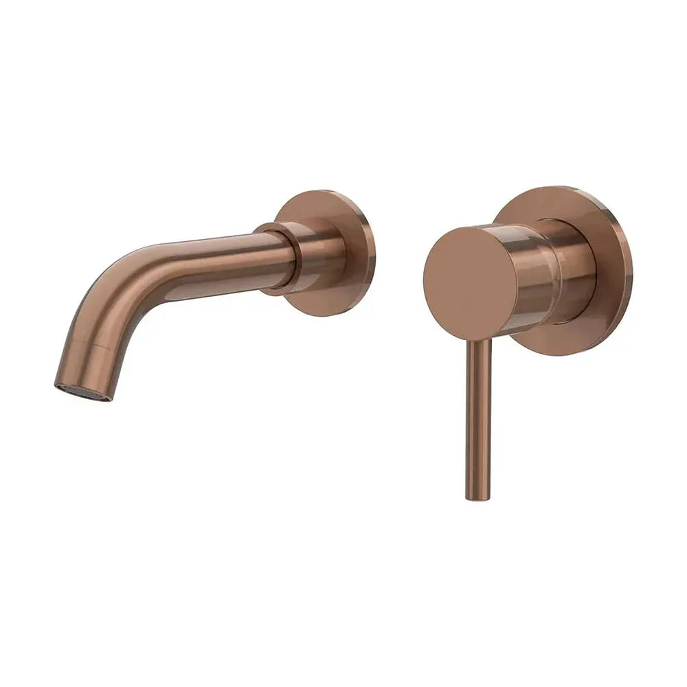 Grifo de lavabo empotrado monomando de 15 cm en oro rosa cepillado Guadiana de Valaz Valaz
