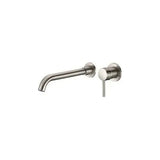 Bathroom sink faucet 26 cm round single lever brass brushed steel finish, Guadiana by Valaz