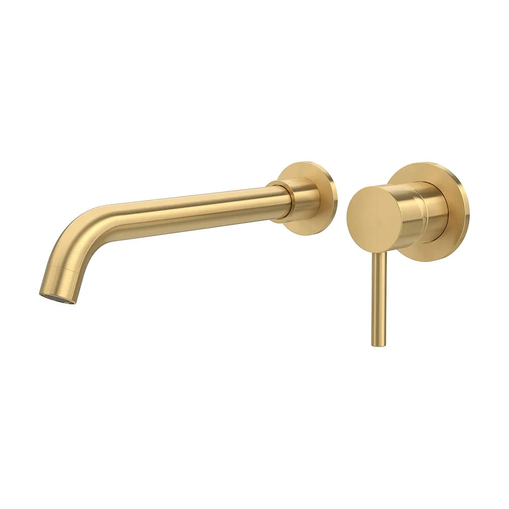 Grifo de lavabo empotrado monomando con caño de 26 cm en oro mate Guadiana de Valaz Valaz