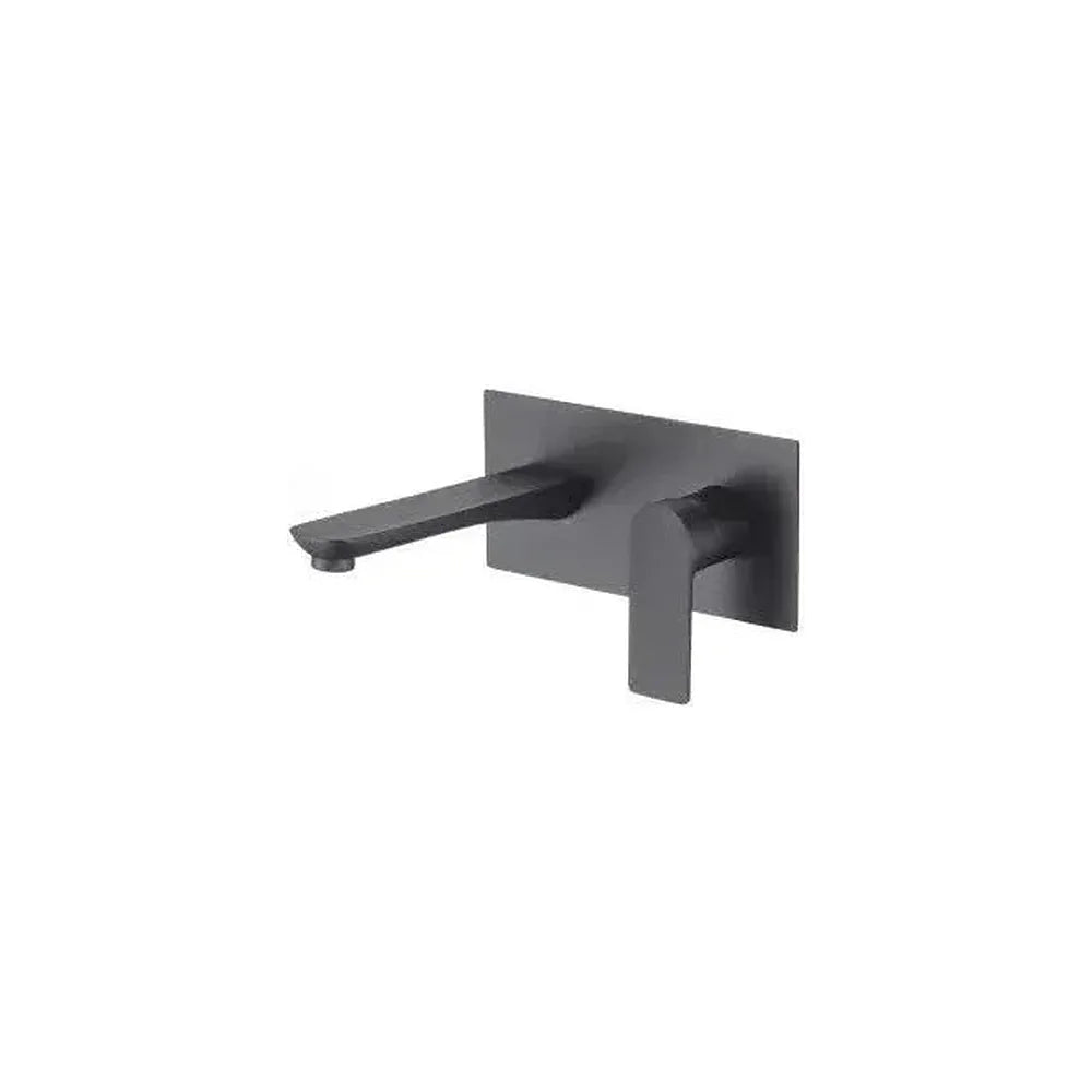 Grifo de lavabo empotrado monomando ovalado en latón negro mate Sil de Valaz Valaz