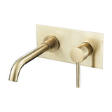 Bathroom sink faucet round matte gold with PVD protection 21 cm spout Jucar by Valaz