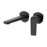 sink faucet round matte black single handle built in spout 21 cm brass temperature and flow control Vaca by Valaz