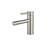 Grifo de lavabo monomando con caño recto en latón acero cepillado Palancia de Valaz