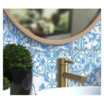 Vista principal de Grifo de lavabo monomando con caño recto en latón dorado cepillado Palancia de Valaz
