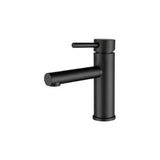 Grifo de lavabo monomando con caño recto en latón negro mate Palancia de Valaz