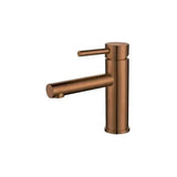 Rose Gold Brushed Brass Bathroom Sink Faucet Single Handle Straight Spout Palancia by Valaz