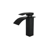 Grifo de lavabo monomando con salida en cascada en latón negro mate Aljibe de Valaz