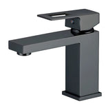 bathroom sink faucet single handle square matte black with hollow lever Guadalete by Valaz