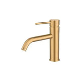 Round basin faucet single lever cold water brass brushed gold, Ason by Valaz