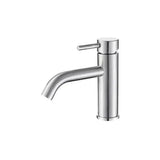 Grifo de lavabo monomando redondo en latón acero cepillado Jabalón de Valaz