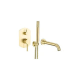 Bathtub faucet with handheld shower and single lever gold finish Duero by Valaz