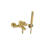 Bath and shower mixer with ceramic cartridge in matte gold Palancia by Valaz