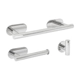 Set de Baño Adhesivo Valaz: Toallero 30 cm, Portarrollos y 3 Perchas en Cromo Brillante