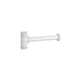 Round brass and zamak basin siphon 12x36 cm white Valaz