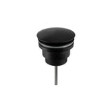 Round basin waste (click-clack) for basin or bidet in matte black brass by Valaz