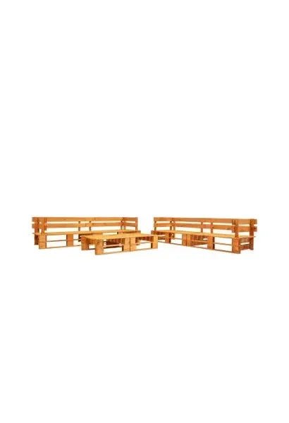 Set de muebles para jardín de 6 piezas fabricado en palés de madera de pino con acabado en color de vidaXL