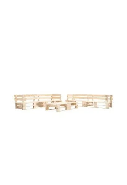Set de muebles de palés para jardín de 6 piezas fabricado en madera de pino en color natural de vidaXL