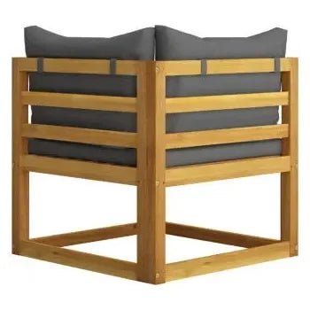 Conjunto de muebles para jardín de madera maciza de acacia con cojines gris de vidaXL 8