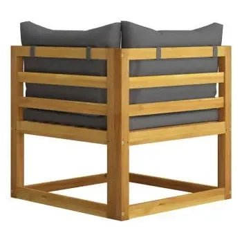 Conjunto de muebles para el jardín de 5 piezas fabricado en madera de acacia con cojines en color de vidaXL 7