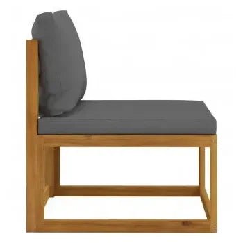 Juego mobiliario de sofás y mesa con 7 piezas para jardines en color gris oscuro de vidaXL 8