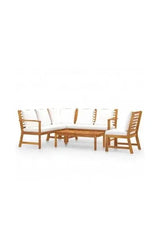 Garden furniture set made of acacia wood with polyester cushions from vidaXL