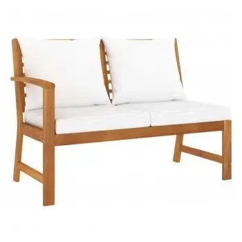 Juego de muebles de jardín fabricados en madera de acacia con cojines de poliéster de vidaXL 6