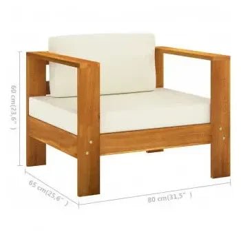 Conjunto de muebles modernos con cojines de diseño moderno en color blanco crema de vidaXL 7