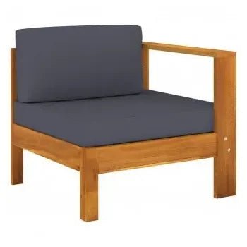 Juego de 6 muebles para exterior de madera maciza de acacia con acabado al aceite de vidaXL 5