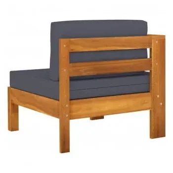 Juego de 6 muebles para exterior de madera maciza de acacia con acabado al aceite de vidaXL 8