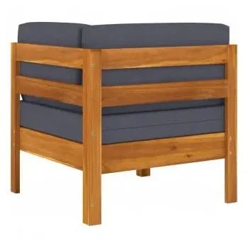 Juego de 6 muebles para exterior de madera maciza de acacia con acabado al aceite de vidaXL 10