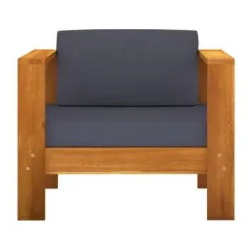 Set para jardines y terrazas de 7 piezas fabricadas en madera maciza color gris oscuro de vidaXL 2
