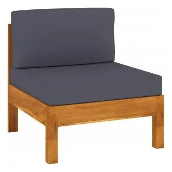 Set muebles de jardín con 10 piezas fabricadas en acacia de color gris oscuro de vidaXL 4