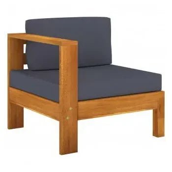 Set muebles de jardín con 10 piezas fabricadas en acacia de color gris oscuro de vidaXL 5