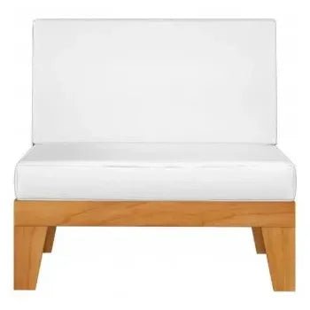 Juego mobiliario de sofás y mesa de 6 piezas con cojines color blanco crema de vidaXL 7