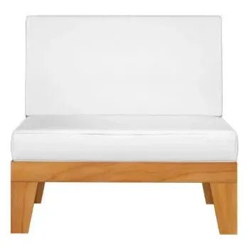 Juego de muebles para jardín con 8 piezas fabricadas en madera maciza con cojines color blanco de vidaXL 4