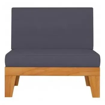 Set de muebles para jardín con 10 piezas fabricadas en madera de acacia en color gris de vidaXL 6