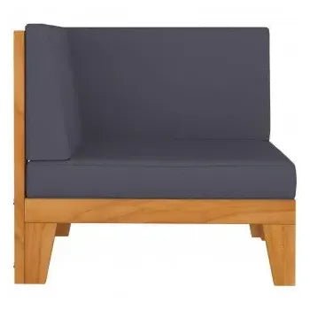 Set de muebles con cojines para jardín fabricados en madera de acacia en color gris oscuro de vidaXL 4