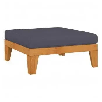 Set de muebles con cojines para jardín fabricados en madera de acacia en color gris oscuro de vidaXL 8