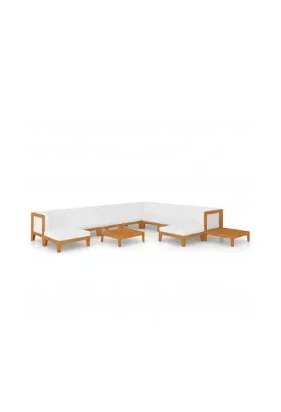 Set de muebles para jardín y cojines de12 piezas fabricadas en acacia con cojines de vidaXL