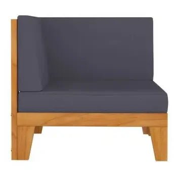 Juego de jardín con 8 piezas fabricadas en madera maciza con cojines color gris de vidaXL 4