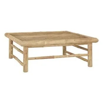 Set de muebles para el jardín de 7 piezas fabricado en bambú con cojines de color gris oscuro de vidaXL 3