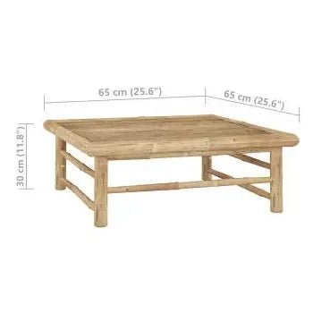 Set de muebles para el jardín de 11 piezas fabricado en bambú con cojines en color gris oscuro de vidaXL 14