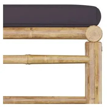 Set de muebles para el jardín de 12 piezas de bambú con cojines de color gris oscuro de vidaXL 10
