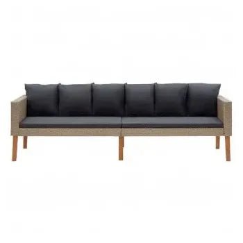 Set de sofás y mesa para jardín de 3 piezas color Beige y gris antracita de vidaXL 7