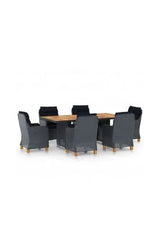 Outdoor dining set made of dark gray synthetic rattan by vidaXL