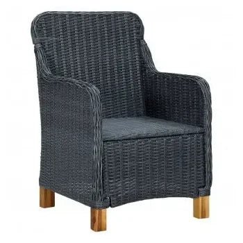 Conjunto de comedor para el exterior fabricado en ratán sintético gris oscuro de vidaXL 4
